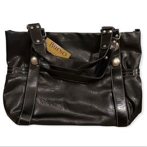 NWT Bueno Collection Black Leather Studded Purse